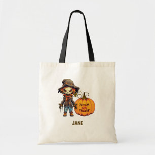 Scarecrow und Pumpkin Halloween Tragetasche
