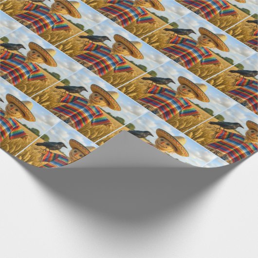 Scarecrow Wearing a Sombrero and Poncho Geschenkpapier (Ecke)