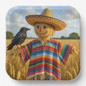 Scarecrow Wearing a Sombrero and Poncho Pappteller (Vorderseite)