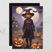 Scarecrow's Spooky Harvest - Halloween-Geschenkkar Feiertagskarte (Vorne/Hinten)