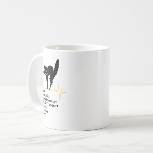 Scared Cat Bills Überraschung Cat Funny Cat Gesich Kaffeetasse (Vorderseite Links)