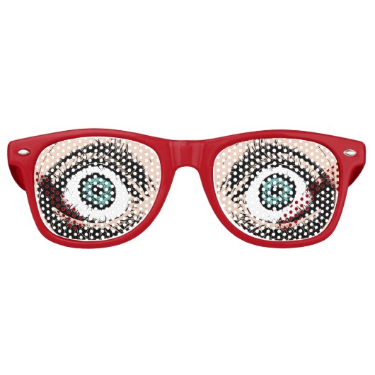 "Scared Eyes" Lichtfarbe und Augen individuell anp Partybrille (Vorderseite)