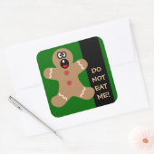 Scared Gingerbread Men die besten Weihnachtsgäste Quadratischer Aufkleber (Umschlag)