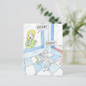 Scared Mouse Birthday Postkarte (Stehend Vorderseite)