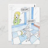 Scared Mouse Birthday Postkarte (Vorne/Hinten)