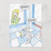 Scared Mouse Birthday Postkarte (Vorderseite)