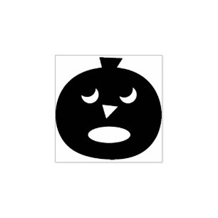 Scared Pumpkin Face Halloween Gummistempel