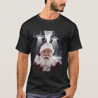Scared Santa Selfie von UFOs Funny Christmas gejag T-Shirt