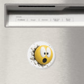 Scaredy 3D Emoji Round Magnet (In Situ (Geschirrspüler))