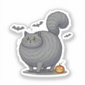 Scaredy Brit - British Shorthair Cat Halloween Aufkleber (Vorderseite)