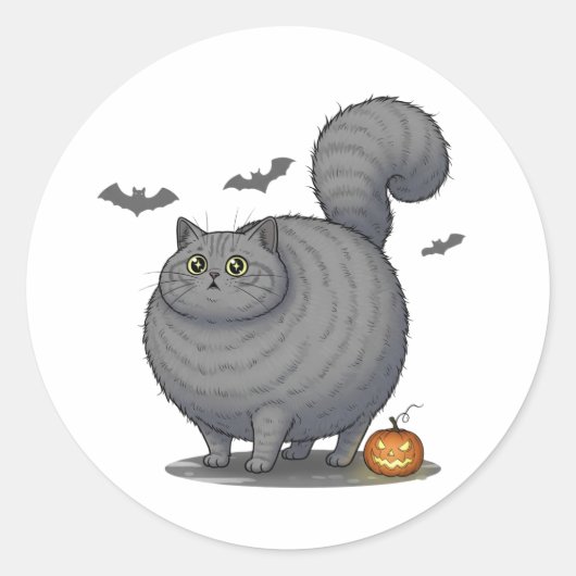 Scaredy Brit - British Shorthair Cat Halloween Runder Aufkleber (Vorderseite)