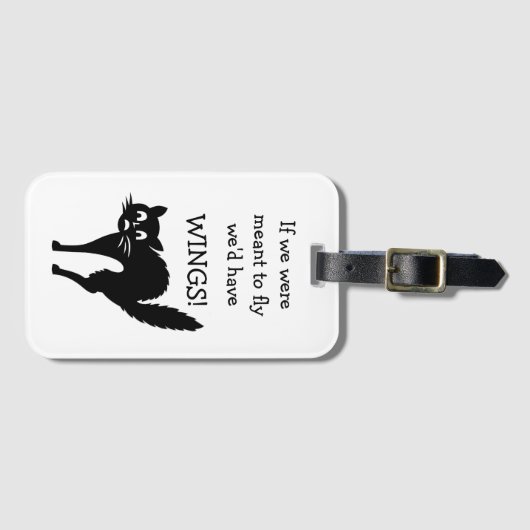 Scaredy-Cat Funny Afraid vom Fliegen Gepäckanhänger (Vorderseite (Horizontal))