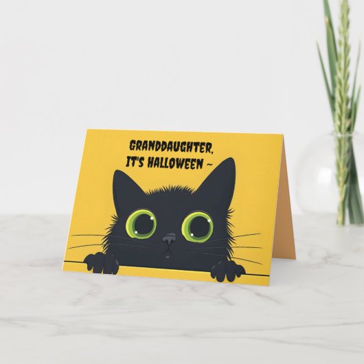 SCAREDY CAT GRANDAUGHTER HALLOWEEN KARTE (Vorderseite)