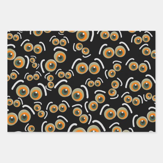 Scaredy Cat Halloween Boo Eyes Bat Geschenkpapier Set (Vorderseite)