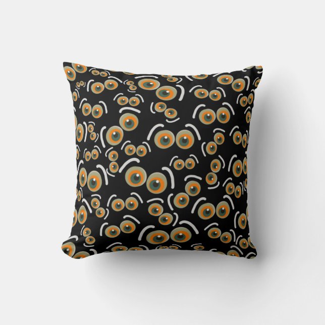 Scaredy Cat Halloween Boo Eyes Bat Kissen (Vorderseite)