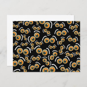 Scaredy Cat Halloween Boo Eyes Bat Postkarte