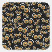 Scaredy Cat Halloween Boo Eyes Bat Quadratischer Aufkleber (Vorderseite)