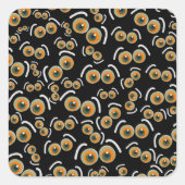 Scaredy Cat Halloween Boo Eyes Bat Quadratischer Aufkleber (Vorderseite)