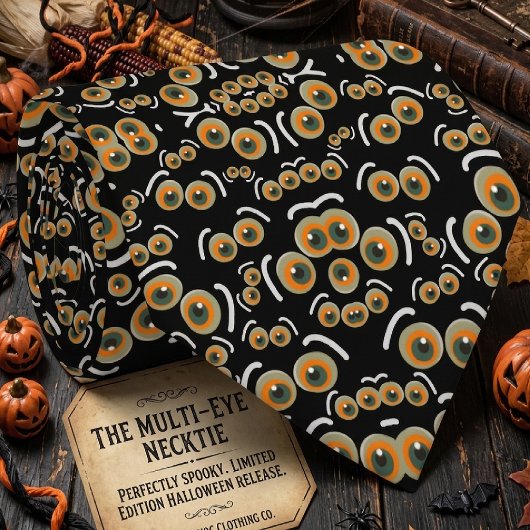 Scaredy Cat Halloween Boo Eyes Pattern Krawatte