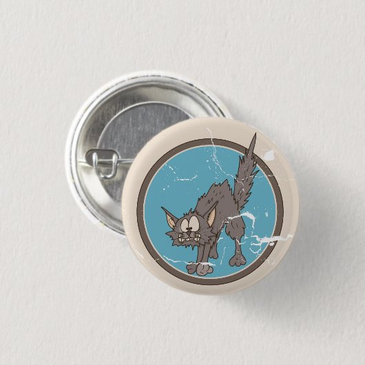 Scaredy Cat Halloween Button (Vorne & Hinten)