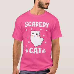 Scaredy Cat Spooky Ghost Kitten Kitty Cat Hallowee T-Shirt