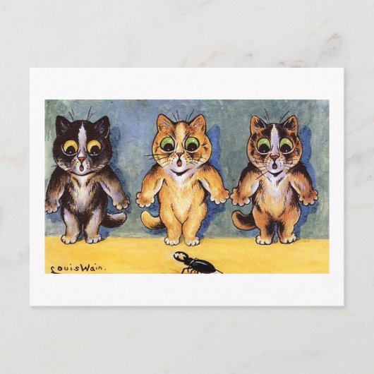 Scaredy Cats von Louis Wain Postkarte (Vorderseite)