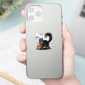 Scaredy Fluff - Maine Coon Halloween Sticker (Telefon)