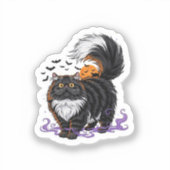 Scaredy Persian - Fluffy Persian Cat Halloween Aufkleber (Vorderseite)