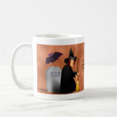 Scarey Hexe vor Kaffee-Tasse Kaffeetasse (Links)