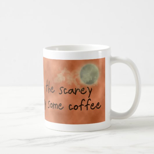 Scarey Hexe vor Kaffee-Tasse Kaffeetasse (Rechts)