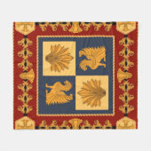 Scarf mit goldgelben Löwen. Separate Elemente Fleecedecke (Vorderseite (Horizontal))