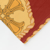 Scarf mit goldgelben Löwen. Separate Elemente Fleecedecke (Ecke)