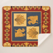 Scarf mit goldgelben Löwen. Separate Elemente Sherpadecke (Vorderseite (Horizontal))