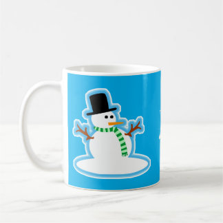 Scarf Wearing Snowman Niedlich Winterdesign Kaffeetasse