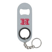 Scarlet and Gray Collegiate Color Style Monogram Mini Flaschenöffner (Rückseite)