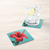 Scarlet Bloom: Die Strahlung eines roten Hibiskus Untersetzer (Vor Ort)