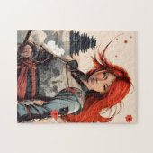 Scarlet Blossom Samurai Puzzle (Horizontal)