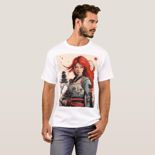 Scarlet Blossom Samurai T-Shirt (Vorne ganz)