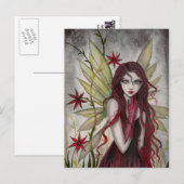Scarlet Blume Fairy Fantasy Kunst, Dichtung und Mu Postkarte (Vorne/Hinten)