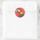 Scarlet Cartoon Macaw Parrot Bird Runder Aufkleber (Tasche)