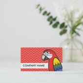 Scarlet Cartoon Macaw Parrot Bird Visitenkarte (Stehend Vorderseite)