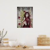 Scarlet Fairy Fantasy Kunst, Dichtung und Musik Poster (Küche)