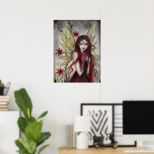 Scarlet Fairy Fantasy Kunst, Dichtung und Musik Poster (Heimbüro)