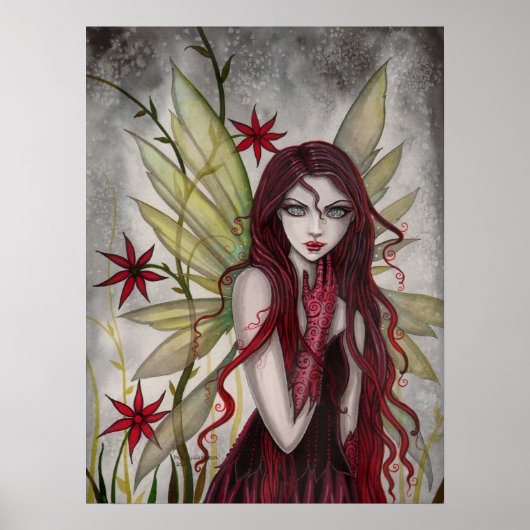 Scarlet Fairy Fantasy Kunst, Dichtung und Musik Poster (Vorne)
