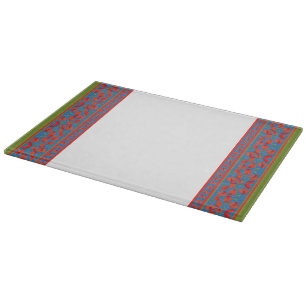 Scarlet Field Poppies Border Glass Cutting Board Schneidebrett