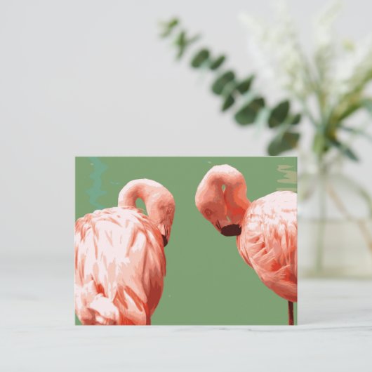 Scarlet Flamingo Postkarte (Stehend Vorderseite)