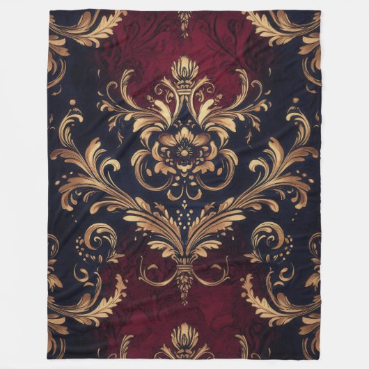 Scarlet & Gold Barock Fleecedecke (Vorderseite)