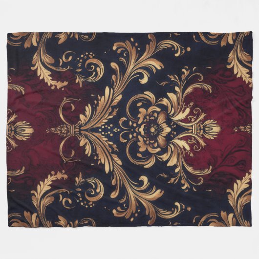 Scarlet & Gold Barock Fleecedecke (Vorderseite (Horizontal))