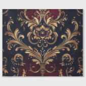 Scarlet & Gold Barock Geschenkpapier (Flach)