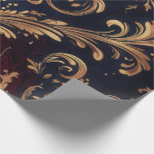 Scarlet & Gold Barock Geschenkpapier (Ecke)